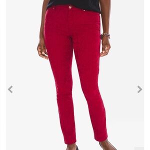 NWT Chicos Jacquard Jeggings red size 2R
